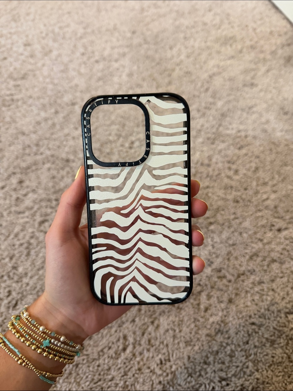 Casetify Zebra Stripe Clear Phone Case - Black & Cream
